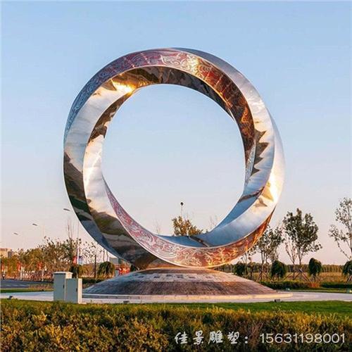 【不锈钢金属圆环造型大型城市不锈钢圆形雕塑】价格_厂家_图片 -hc